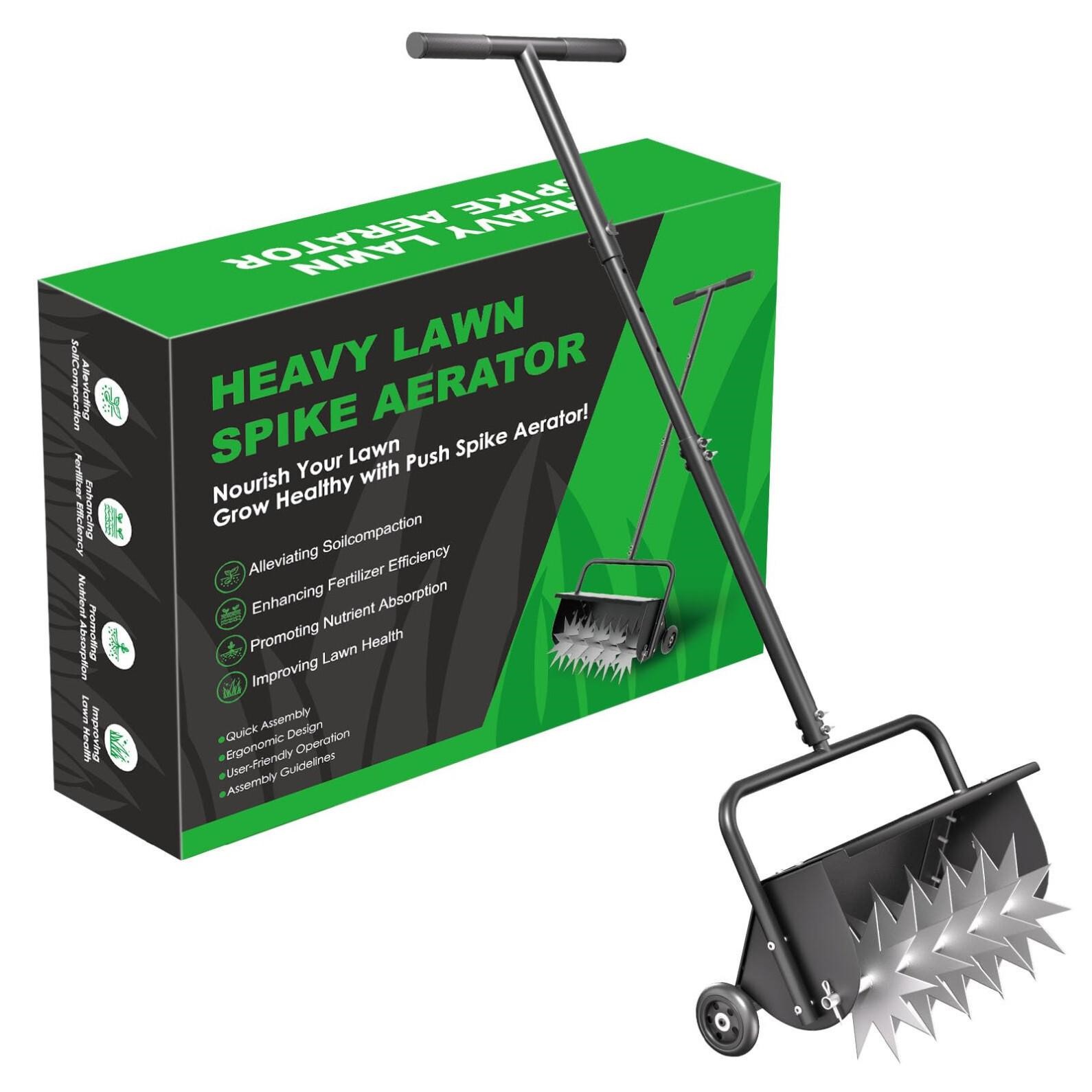 ZQQZI 18-Inch Heavy Duty Spike Aerator, 3-Position