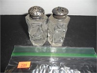 Victorian Clear Glass Salt and Pepper Shakers