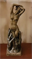 "Man Handled"- Nude Lady Ceramic Statue 16"