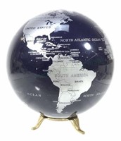 Revolving World Globe On Brass Stand
