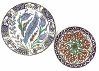 (2) Rhodes- Greece Hand Made Ikaros Pottery Plates