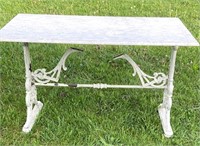 CAST IRON & MARBLE VICTORIAN TABLE