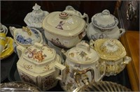Tray of asstd porcelain sugar bowls