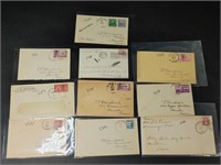 Vintage Houston TX Mailed Envelopes 1927-1940