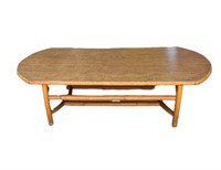 Vintage wood rattan coffee table