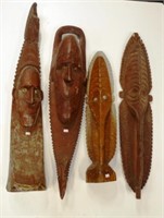 Group of Oceanic carved wood traditional pieces