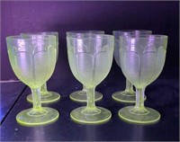 Vintage Marquisette UV 365 NM Glass Goblets 6