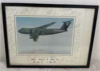 Signed GlassFramed Picture Of US Aiforce C-Galaxy