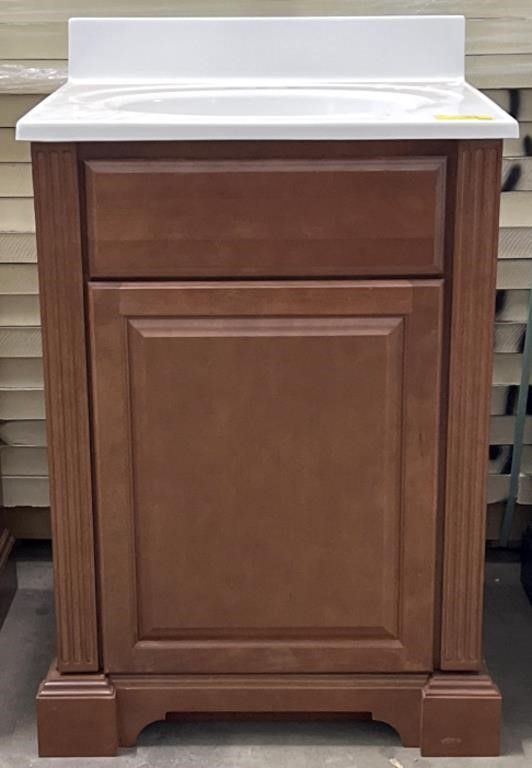 KraftMaid 24in Brown Vanity with Top