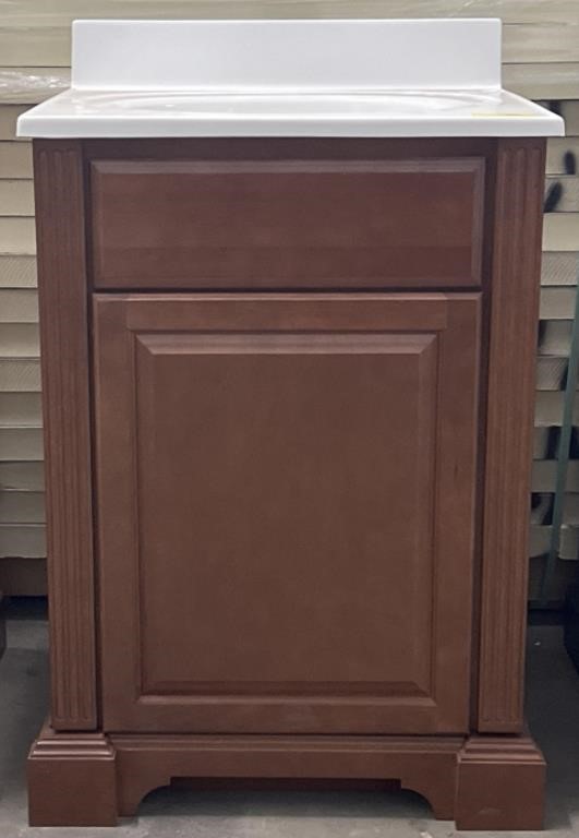 KraftMaid 24in Brown Vanity with Top