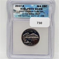 ICG 2007-S PR70DCAM WA Quarter 25 Cents