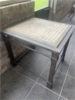 Stone Top Metal Framed Patio Side Table