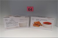 2 Soup & Sandwich Serving Sets - New