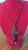 Sterling Silver 30” Rope Chain & Cross Pendant