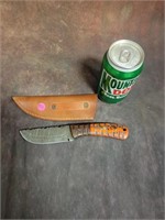 Damascus Blade Knife w/ Sheath