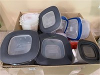 Large Lot Storage Containers and measuring cups