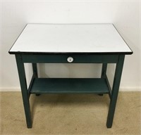 Vintage Enamel Top Table