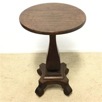 Small Walnut Finish Pedestal Table