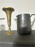Antique sheraton hotel mug and brass holder