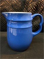 Blue Ceramic Pitcher Oxford Stoneware