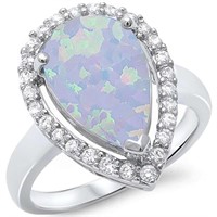 Pear Cut 4.81 ct Fire Opal Designer Ring