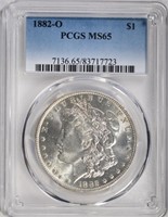 1882-O MORGAN DOLLAR, PCGS MS-65