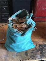 Bag wooden clothespins