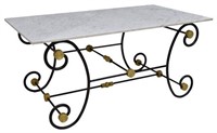 FRENCH PARISIAN MARBLE TOP IRON BAKER'S  TABLE