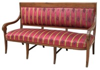 LOUIS PHILIPPE WALNUT UPHOLSTERED SOFA, 19TH C.
