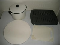 Cutting Boards and Enamel Pot