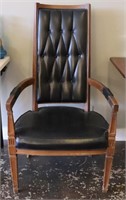 1970s Tall Black Arm Chair