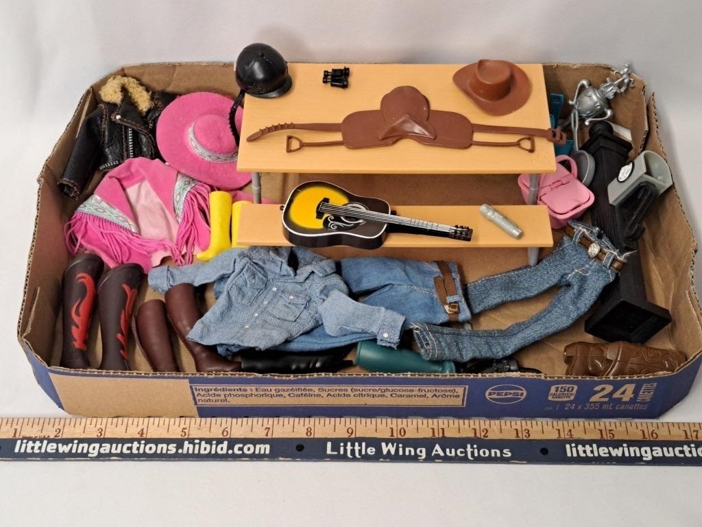 BARBIE Western Cowboy Lot w Picnic Table+/Vintage