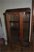 Vintage curved glass side china cabinet