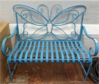METAL DISTRESSED BUTTERFLY BENCH