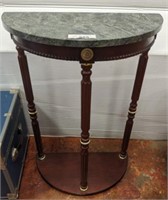 MARBLE TOP HALF ROUND FOYER TABLE