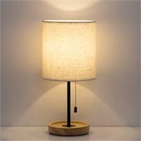 Haitral USB Table Lamps Set Of 2 Wooden Base