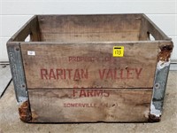 Raritan Valley Farms Wood Advertising Crate
