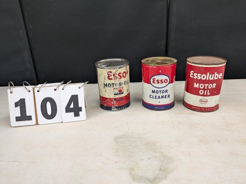 3 Esso Oil Cans