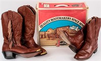 2 Pair Boys & Girls Cowboy Boots Justin & Unknown