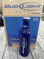 6 - Large Glass Bud Light Bottles