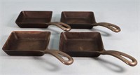 (4) Griswold Cast Iron Square Egg Skillets