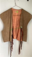 Vintage extra large leather vest with