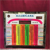 Americana Slot Machine Glass Backdrop Marquee