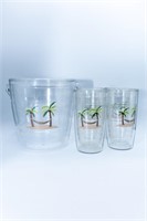 Tropical Themed Ice Bucket and Cups