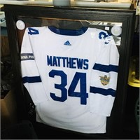 Framed Austin Matthews Autographed NHL Jersey