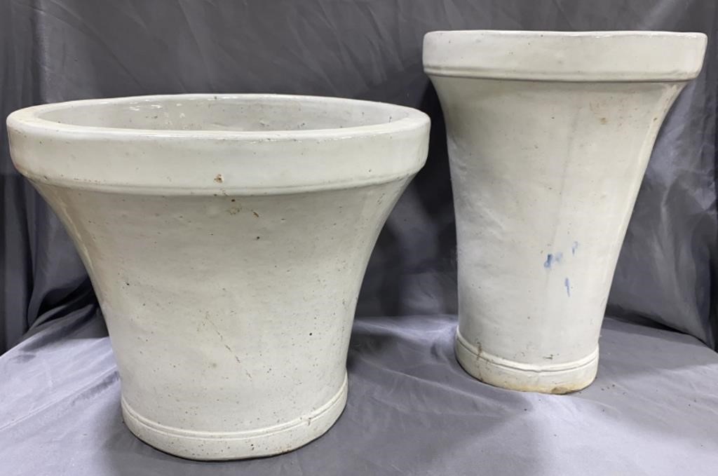 Heavy Pottery Planters 14.5x11.75 & 10.5x14.75