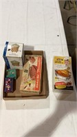 Thermometers, potpourri burner, candles