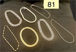 Necklace Lot Gold Tone