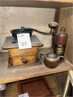 Antique Coffee Grinder and Decor
