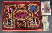 Mola textile by Kuna Indian Depicting Plant Seeds